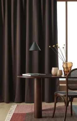 Ellos Persienner|Gardinlængder Med Rynkebånd>Home Multibåndslængde Sandy Wide, mørklæggende, 1 stk. Brun