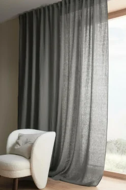 Ellos Hørgardiner>Home Multibåndslængde Malva Wide ekstra bred, 1 stk. i 100% hør Grå