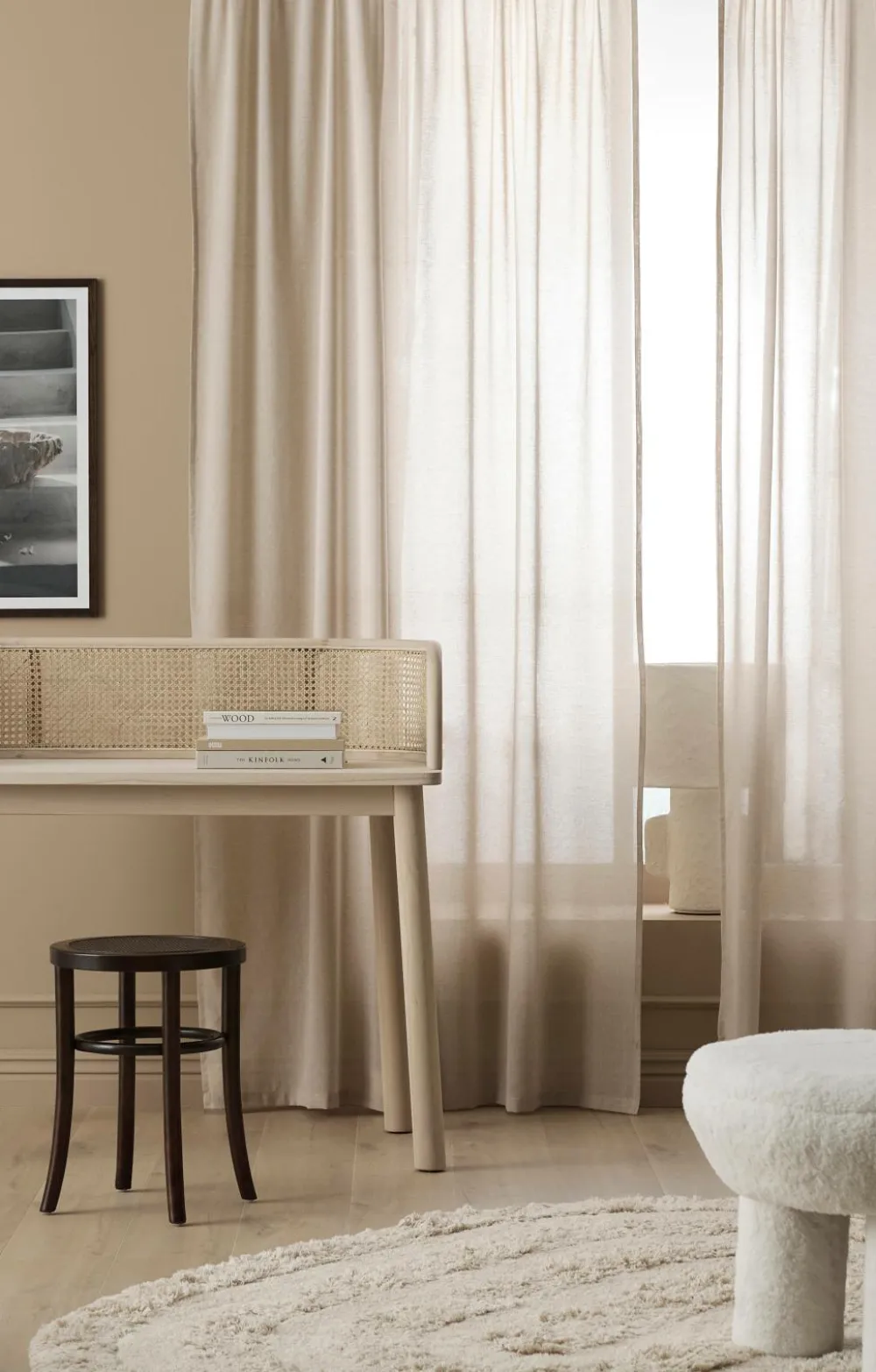 Ellos Home Multibåndsgardin Penny 2-pak Beigemeleret Sale