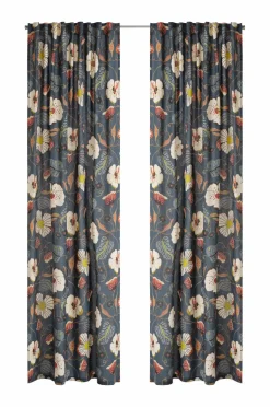 Ellos Gardinlængder Med Rynkebånd>Home Multibåndsgardin Hilma 2-pak Mörk blågrön