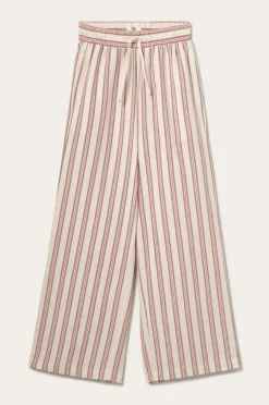Ellos Homewear>Home Natbukser Valerie Thin Stripe Rød/cremehvid