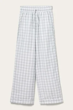 Ellos Home Natbukser Dorene Check Pyjamas Pants Lyseblå/hvid Best