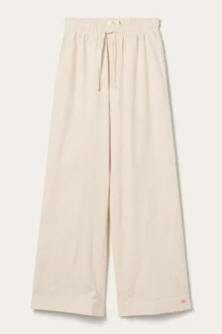 Ellos Homewear>Home Natbukser Pyjama Pant Elly i genanvendt halvlinned Cremet hvid