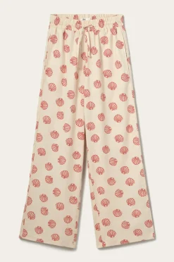 Ellos Home Natbukser Valerie Shell Rød/cremehvid