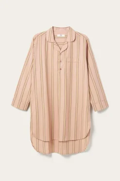 Ellos Homewear>Home Natskjorte Juliette Stripe Rosa /Brun