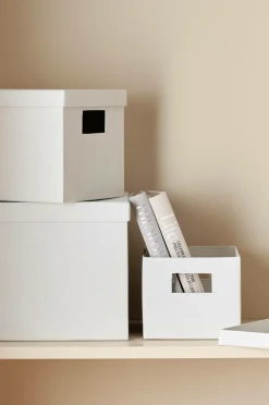 Ellos Home Opbevaringsbokse Rose, sæt med 3 stk. i forskellige størrelser Naturlig hvid Discount