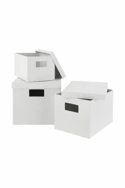 Ellos Home Opbevaringsbokse Rose, sæt med 3 stk. i forskellige størrelser Naturlig hvid Discount