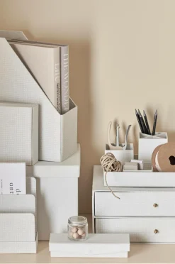 Ellos Home Opbevaringsbokse Rose, sæt med 3 stk. i forskellige størrelser Naturlig hvid Discount