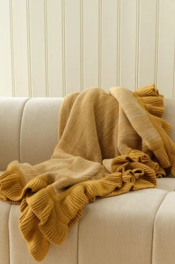 Ellos Tæpper & Plaider>Home Plaid Aimée Melange Gul