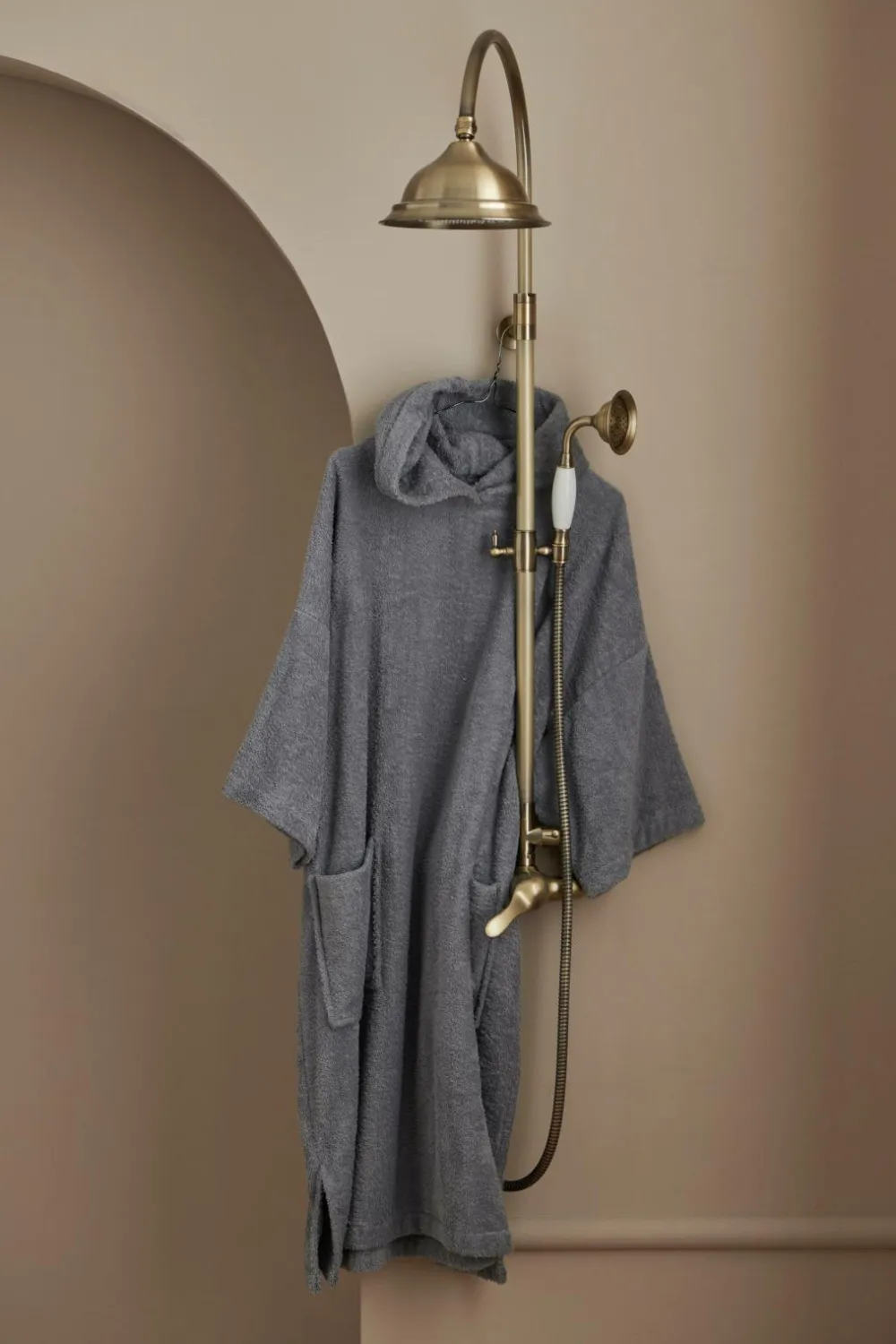 Ellos Home Poncho Elise i frotté Blågrå New