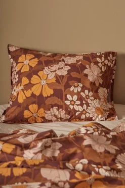 Ellos Pudebetræk>Home Pudebetræk Avery Flower i bomuldspercale Bourgogne
