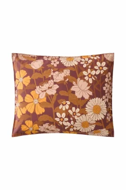 Ellos Pudebetræk>Home Pudebetræk Avery Flower i bomuldspercale Bourgogne
