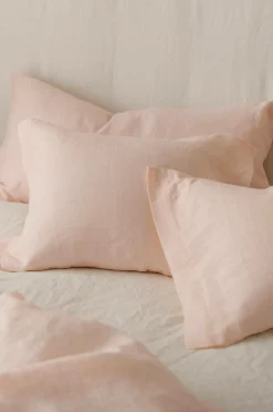 Ellos Pudebetræk>Home Pudebetræk Candice af vasket hør Lys rosa