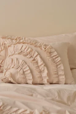 Ellos Pudebetræk>Home Pudebetræk Juliette Curve Frill i vasket bomuld Lys hot pink