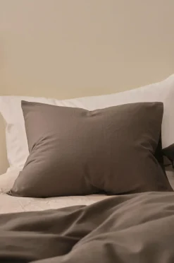 Ellos Pudebetræk>Home Pudebetræk Cleo i bomuldstwill Gråbrun