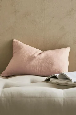 Ellos Home Pudebetræk Candice Zip i vasket hør 40x60 cm Lys rosa Sale