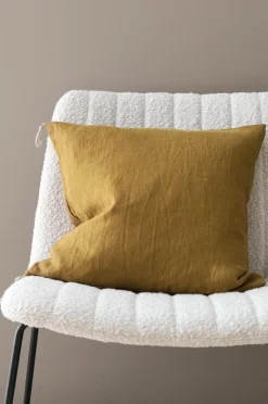 Ellos Home Pudebetræk Candice Tassel af vasket hør, 50x50 cm Bronzegrøn Best