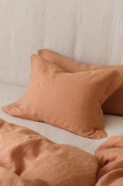 Ellos Home Pudebetræk Candice af vasket hør Brunrosa Hot