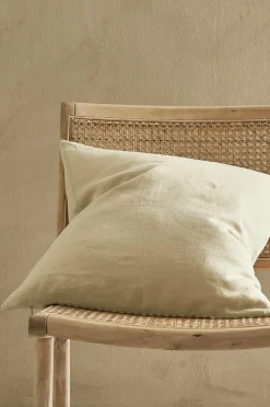 Ellos Pyntepuder & Betræk>Home Pudebetræk Candice Zip i vasket hør 50x50 cm Pastelgul