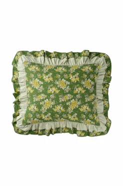 Ellos Pudebetræk>Home Pudebetræk Milly Flower i vasket bomuld Grøn
