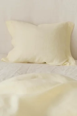 Ellos Home Pudebetræk Candice af vasket hør Pastelgul New