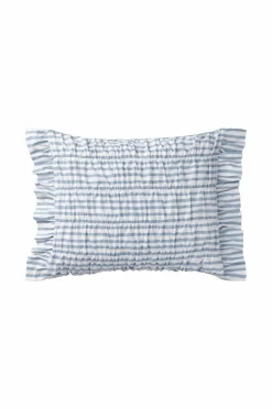 Ellos Home Pudebetræk Avery Elastic i bomuldspercale Lyseblå stribet Clearance