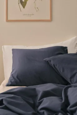Ellos Home Pudebetræk Cleo i bomuldstwill Mørk gråblå Clearance