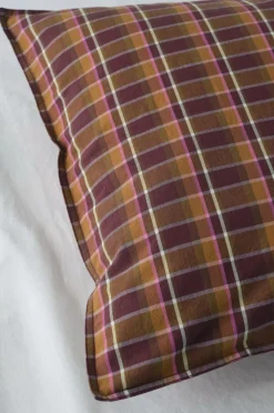 Ellos Home Pudebetræk Avery Check i bomuldspercale Bourgogne Hot
