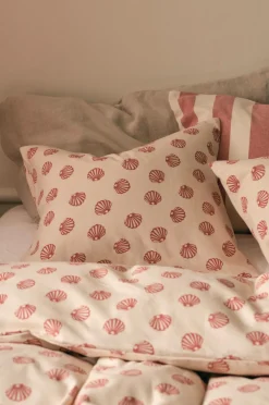 Ellos Home Pudebetræk Valerie Shell i bomuldsflannel Rød Outlet