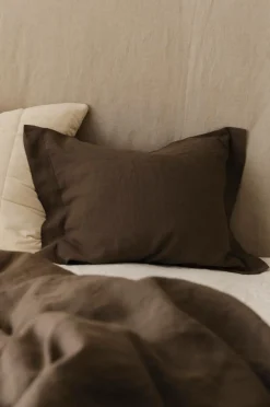 Ellos Home Pudebetræk Candice af vasket hør Brun Sale