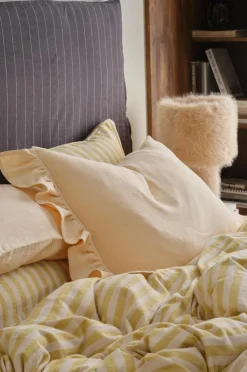 Ellos Home Pudebetræk Elly Frill i genanvendt halvlinned Fløde af tandsten Best