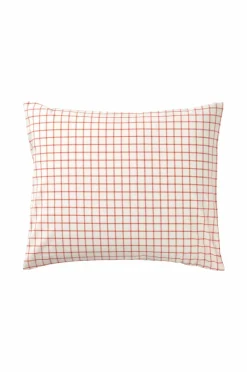 Ellos Home Pudebetræk Sonneli Check i bomuld Mørk abrikos orange Outlet