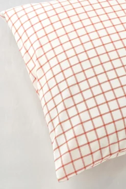 Ellos Home Pudebetræk Sonneli Check i bomuld Mørk abrikos orange Outlet