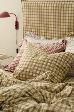 Ellos Home Pudebetræk Sonneli Check i bomuld Bronzegrøn Outlet