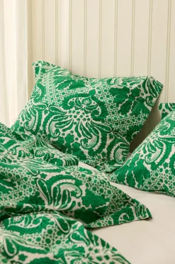 Ellos Home Pudebetræk Juliette Medallion i vasket bomuld Ærtegrøn Best