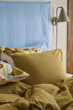 Ellos Pudebetræk>Home Pudebetræk Elly i genanvendt halvlinned Olivengrøn