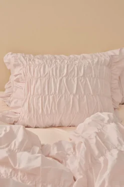Ellos Home Pudebetræk Avery Elastic i bomuldspercale Lys abrikosrosa Sale