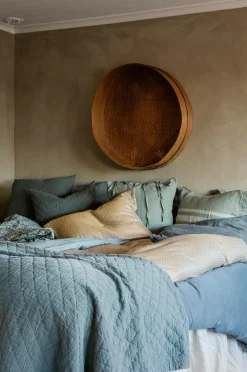 Ellos Home Pudebetræk Thelma Check i bomuld, 50x50 cm Kakigrøn Sale