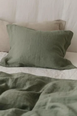 Ellos Home Pudebetræk Candice af vasket hør Kakigrøn Clearance