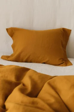 Ellos Pudebetræk>Home Pudebetræk Candice af vasket hør Karrygul