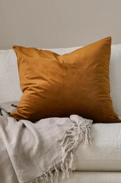 Ellos Home Pudebetræk Nora i velour Rustbrun Discount