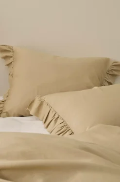 Ellos Pudebetræk>Home Pudebetræk Gloria i bomuldssatin Lys olivengrøn