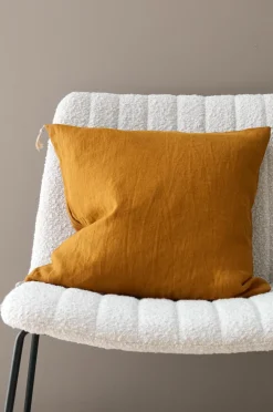 Ellos Home Pudebetræk Candice Tassel af vasket hør, 50x50 cm Karrygul Outlet