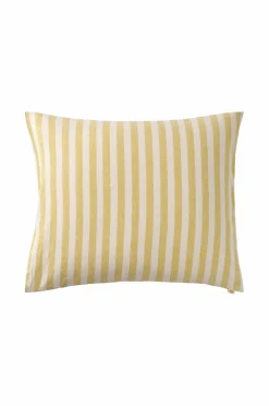 Ellos Pudebetræk>Home Pudebetræk Elly Classic Stripe i genanvendt halvlinned Lys grøngul