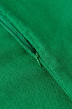 Ellos Home Pudebetræk Candice Zip i vasket hør 50x50 cm Ærtegrøn Online