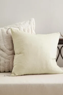 Ellos Home Pudebetræk Candice Tassel af vasket hør, 50x50 cm Pastelgul Clearance