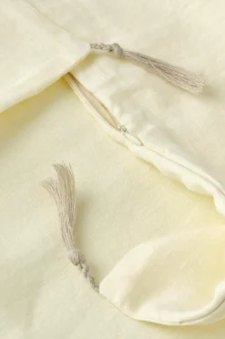 Ellos Home Pudebetræk Candice Tassel af vasket hør, 50x50 cm Pastelgul Clearance