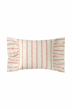 Ellos Home Pudebetræk Juliette Garland Giant Frill i vasket bomuld Abrikosrosa/creme Discount