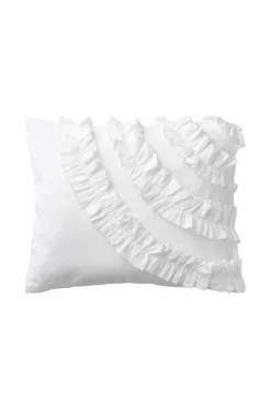 Ellos Pudebetræk>Home Pudebetræk Juliette Curve Frill i vasket bomuld Hvid