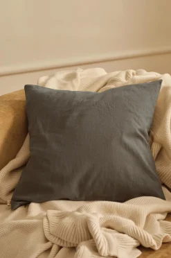 Ellos Pyntepuder & Betræk>Home Pudebetræk Elly i genanvendt halvlinned Åskgrå